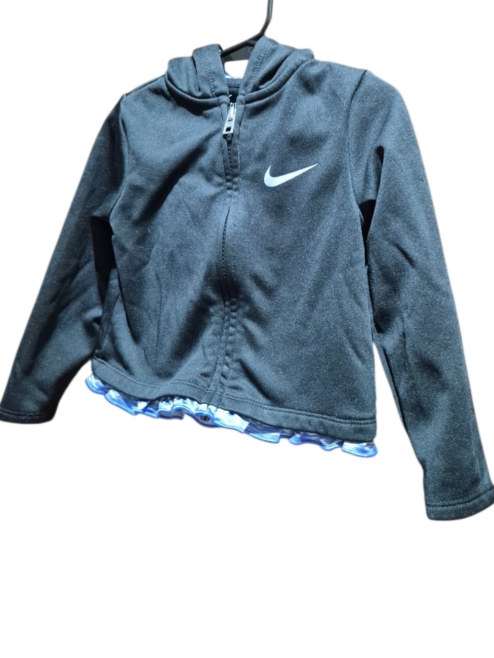 Nike Girls' Black Hooded Zip Jacket